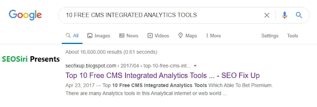 CMS integrated analytical tools (free)