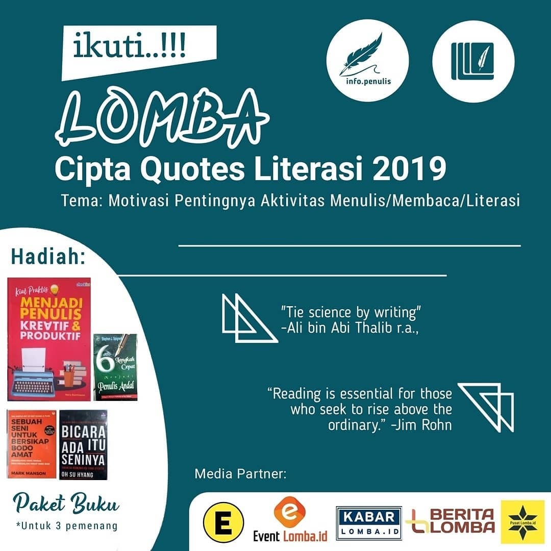 Lomba Cipta Quotes Literasi Nasional 2019 lomba menulis