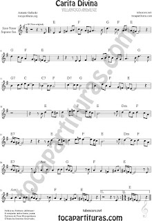 Carita Divina Soprano Sax and Tenor Sax Sheet Music Christmas Carol Music Score