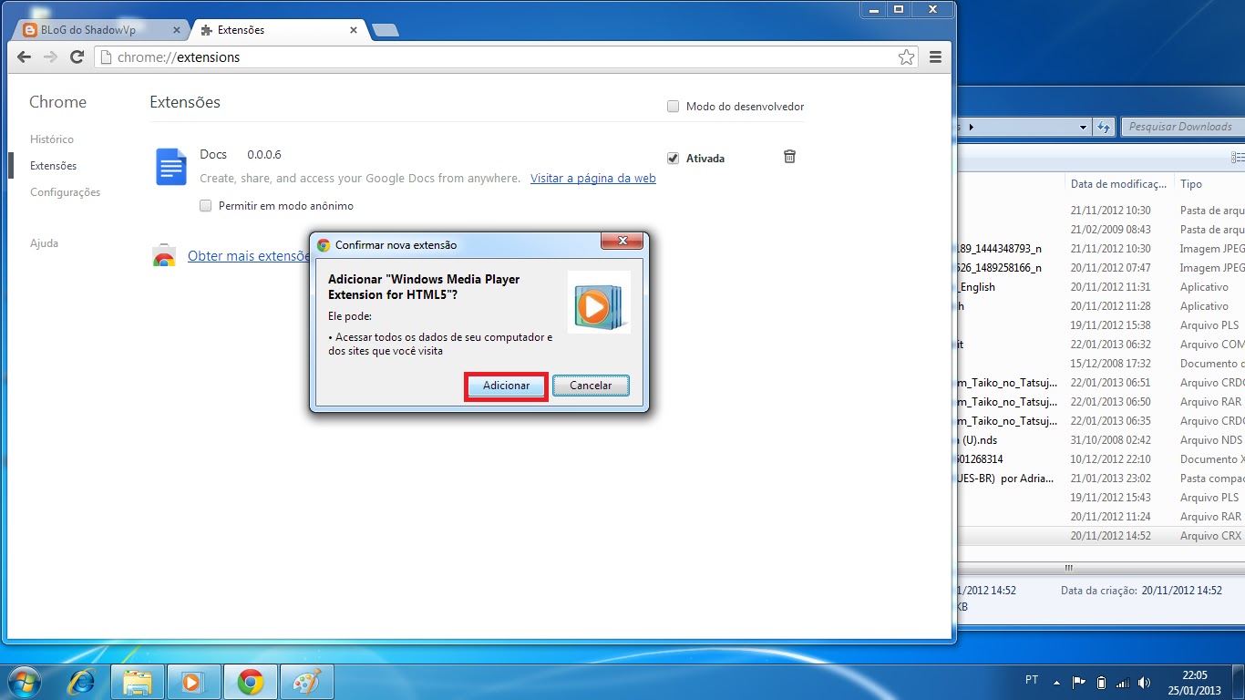 BloG do ShadowVp V2.0 Windows Media Player Extension Google Chorme