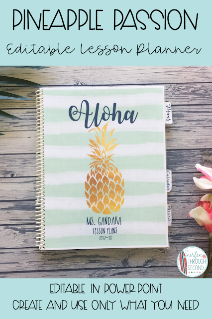 This is a fun and affordable Pineapple themed lesson planner that is editable in Powerpoint. Create exactly what you need for an organized school year.