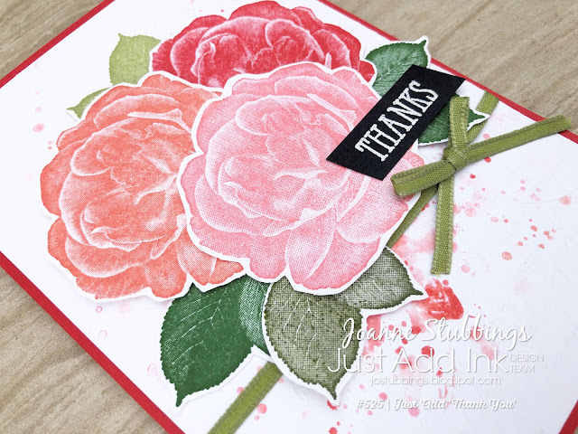 Jo's Stamping Spot - Just Add Ink Challenge #525 Thank You card using Healing Hugs stamp set by Stampin' Up!