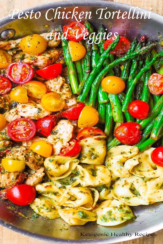 Pesto Chicken Tortellini and Veggies Easy Dinner Recipes With Chicken