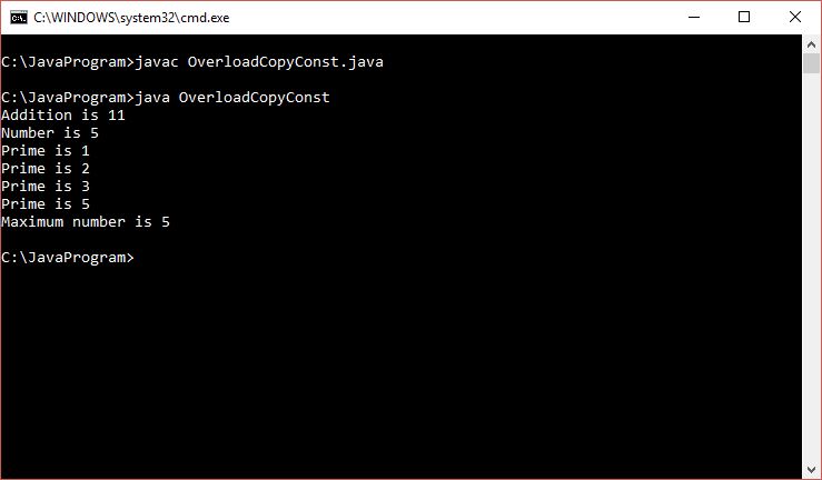 Java-11: Write a program in Java to develop overloaded constructor ...
