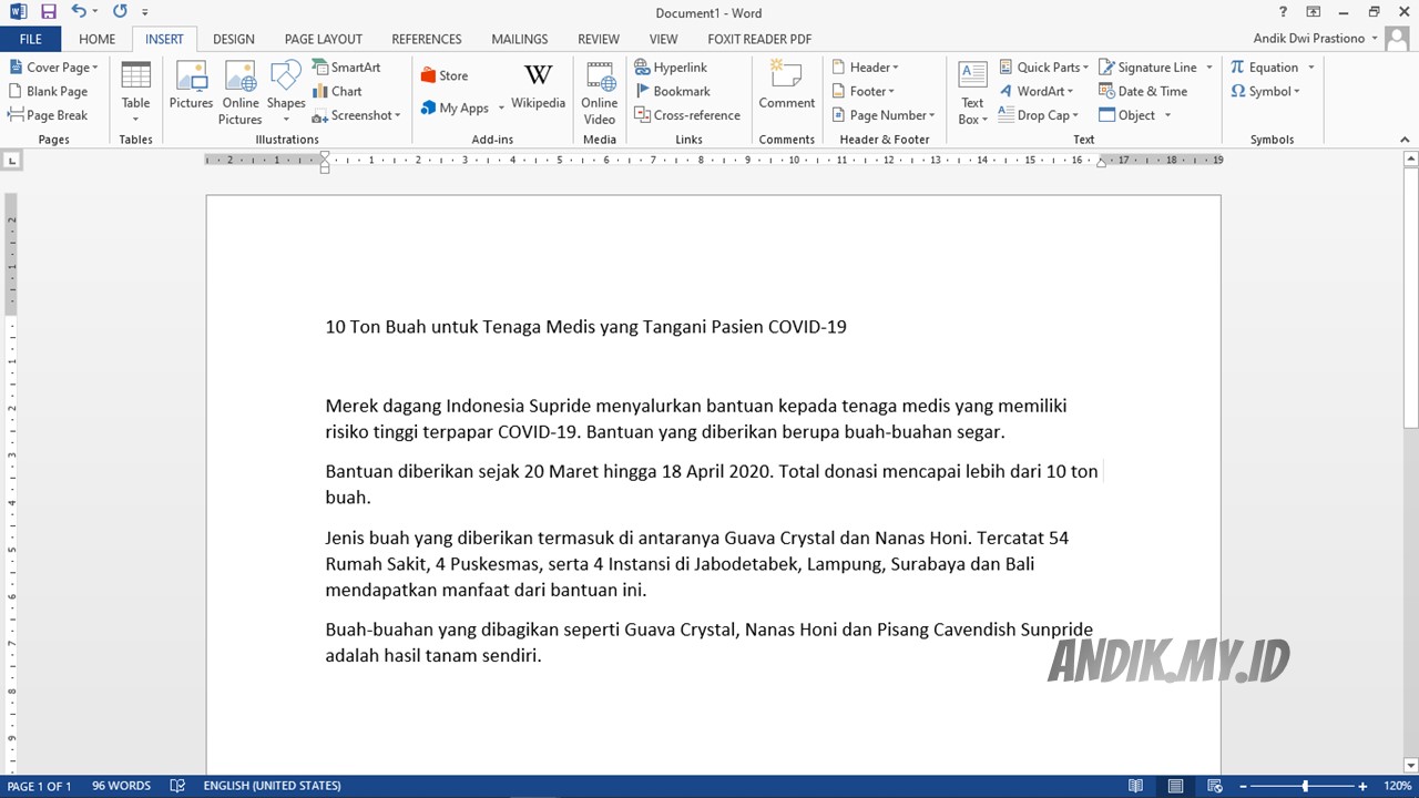 Membuat Huruf Besar Drop Cap Di Awal Paragraf Microsoft Word 2013 Andik My Id