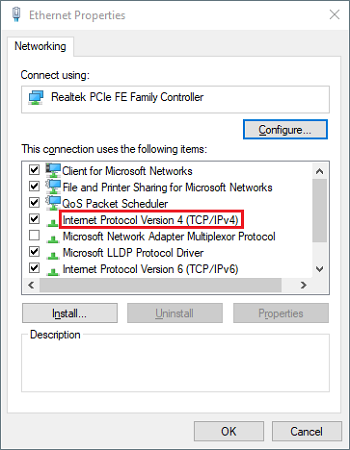 ethernet-verbinding-eigenschappen