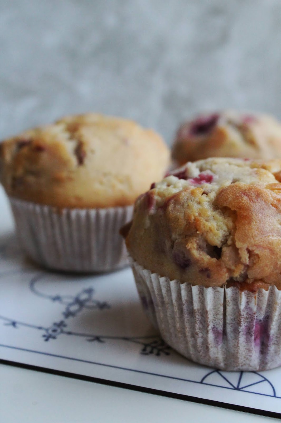 Himbeer-Muffins mit weißer Schokolade