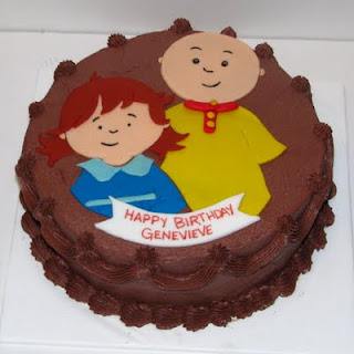 Caillou Birthday Cake on Caillou And Rosie Cake  Chocolate Cake With Chocolate Ganache Covered