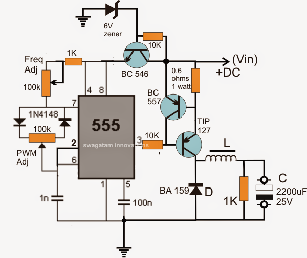 Solar Inverter Circuit Diagram By Using 555 IC Timer