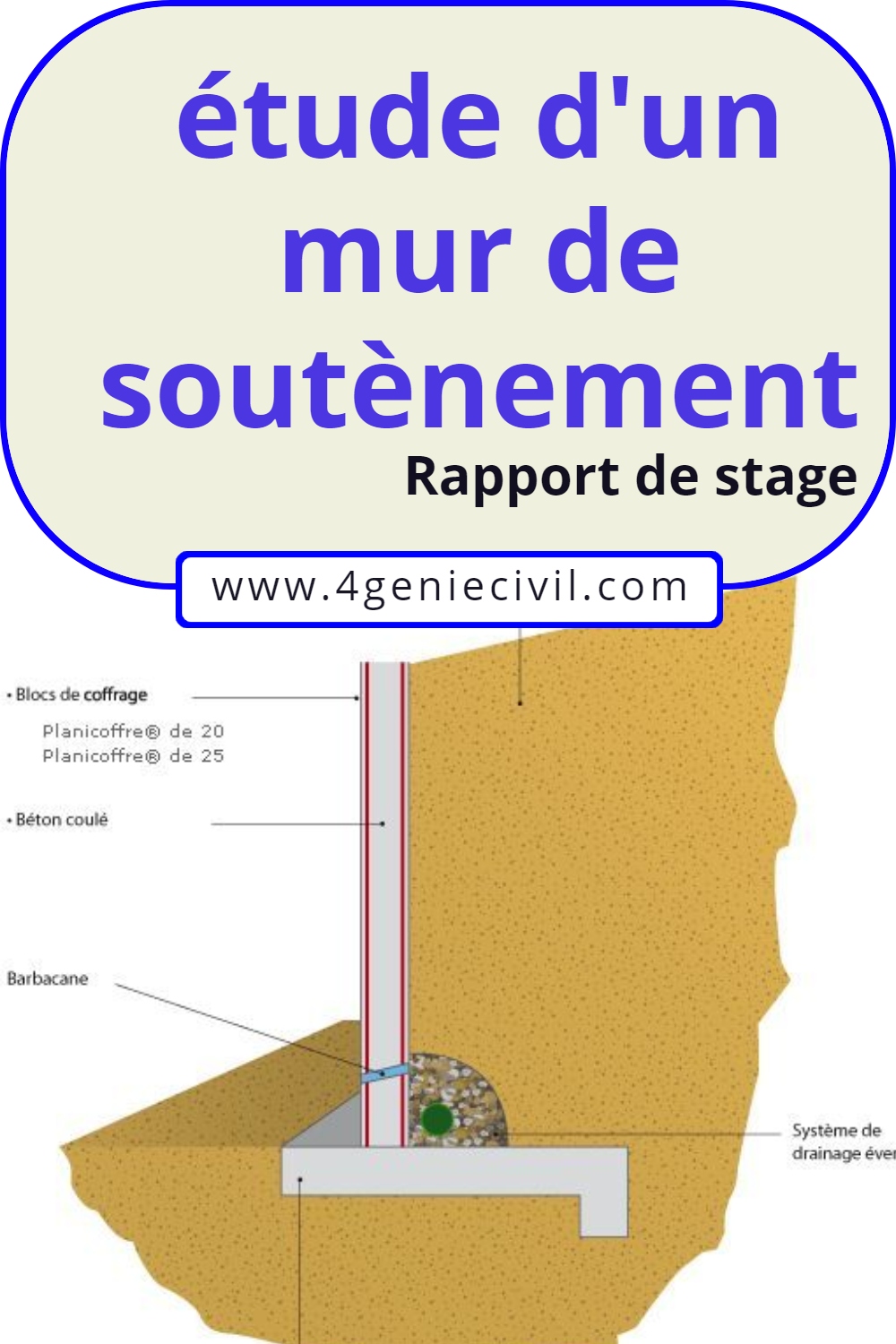 Exemple de rapport de stage génie civil - étude de mur de soutènement