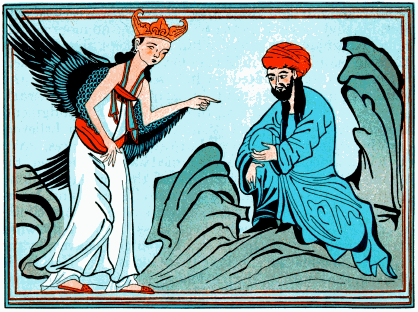 Мусульманские ангелы. Ангел Джабраил и пророк Мухаммад. Ангел Джибриль и пророк Мухаммед. Джибриль в Исламе.