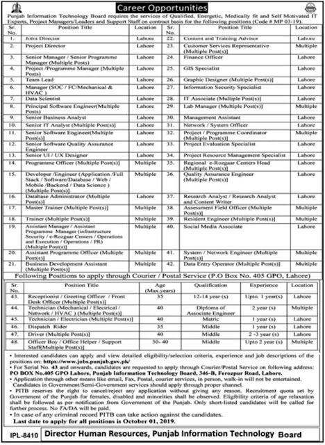 Punjab Information Technology Board PITB Jobs 2019 September Latest https://jobspk.xyz/2019/09/punjab-information-technology-board-pitb-jobs-2019-september-latest.html