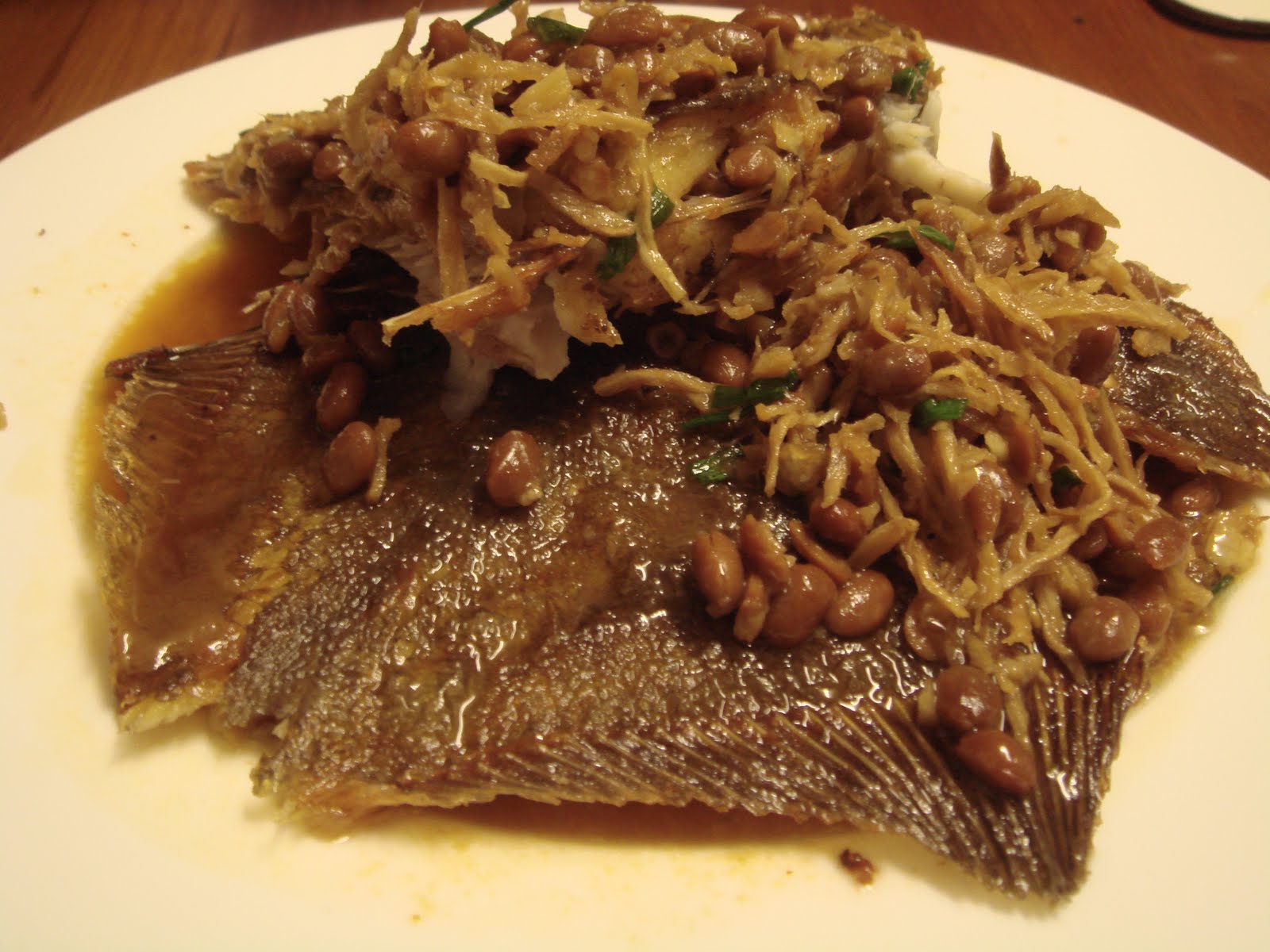 Fried Fish with Ginger Soy Bean