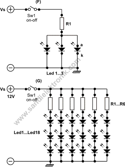 3 Led paralel with resistors