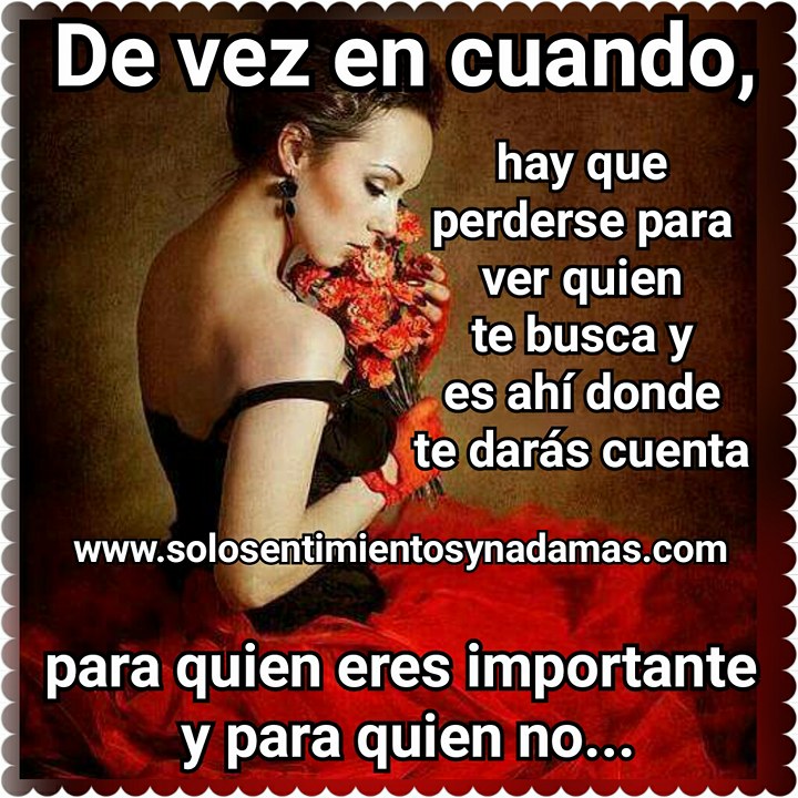 De vez en cuando, hay que perderse. - Solo sentimientos y nada mas