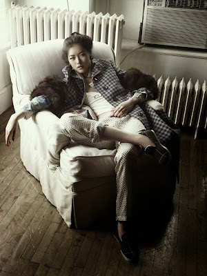 Chinese fashion model, Liu Wen for Antidote Magazine Fall 2013 photographed by Victor Demarchelier