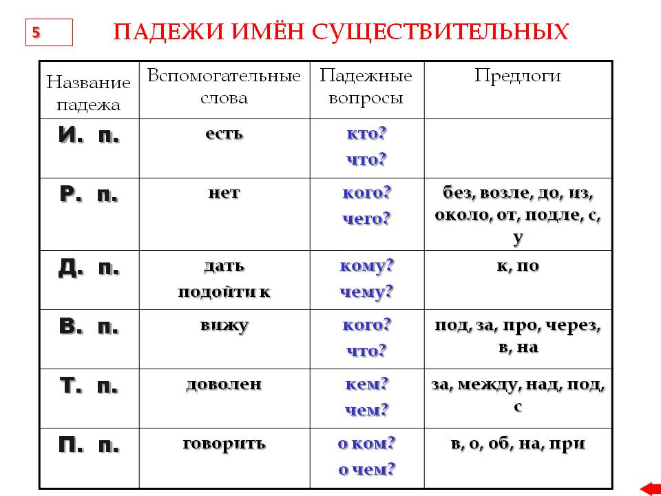 Падежи существительных картинки