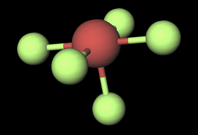 BrF5 Structure Ball and Stick Model