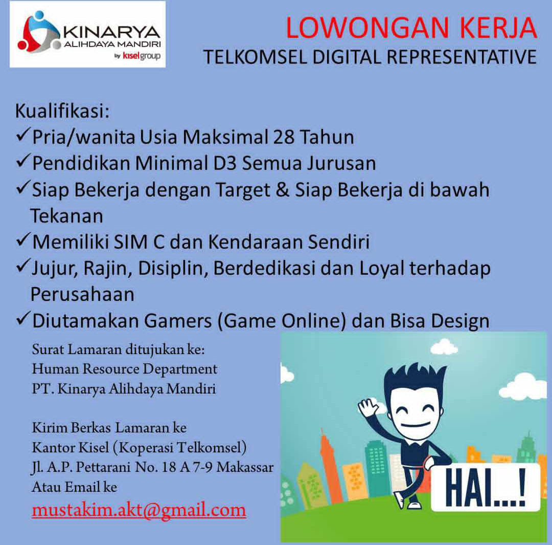 Lowongan Kerja Lowongan Kerja Makassar Agustus 2020 Pt Kinarya Alihdaya Mandiri