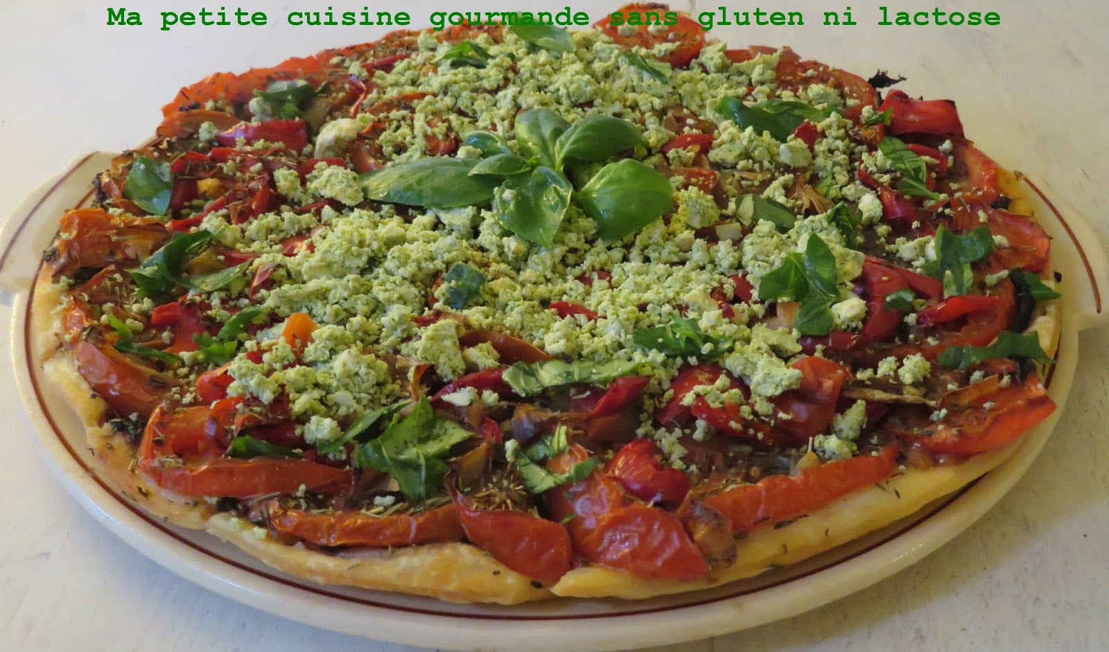 Tarte feuilletée à la tomate et au pesto sans gluten ni lactose Ma