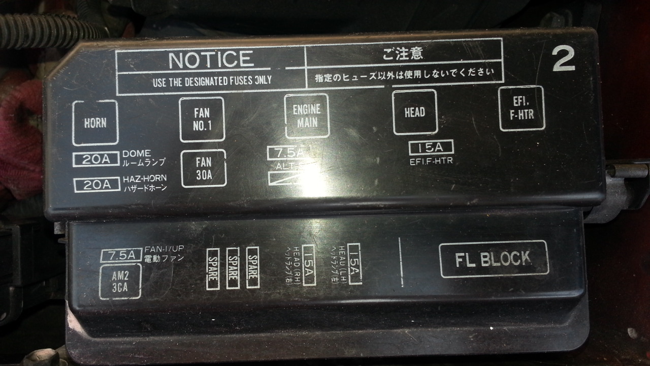 car diary yeah: Fuse box and relays (engine bay) corolla ae101