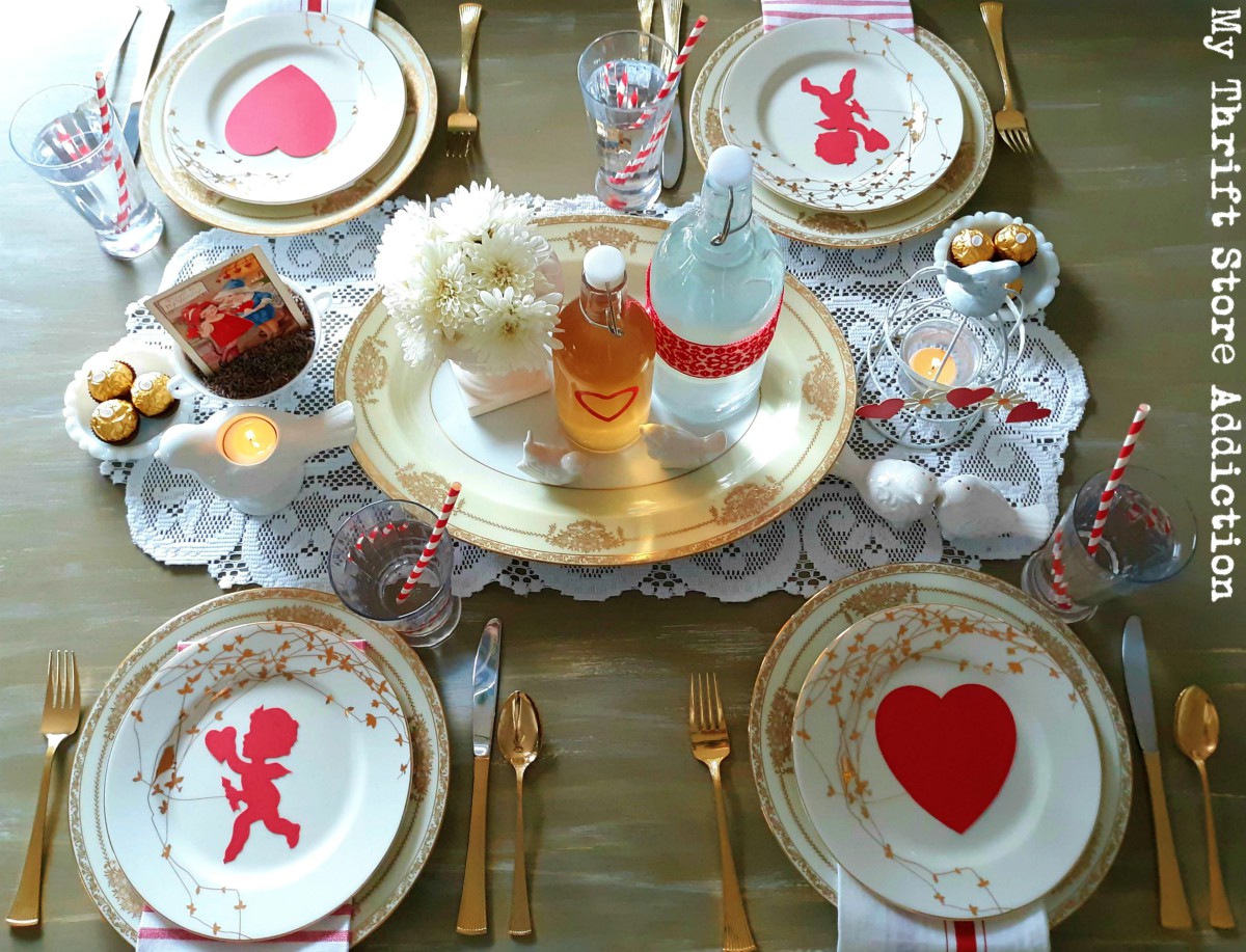 vintage valentine tablescape