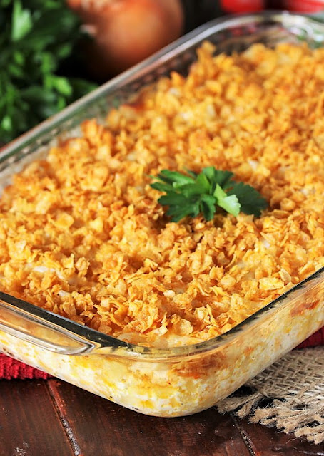 Easy Cheesy Potatoes Baked with Cornflake Topping Image