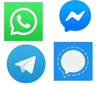 WhatsApp กับโทรเลขเทียบกับสัญญาณกับ Messenger