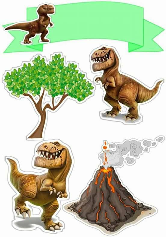 Dinosaurs Free Printable Cake Toppers Oh My Fiesta In English