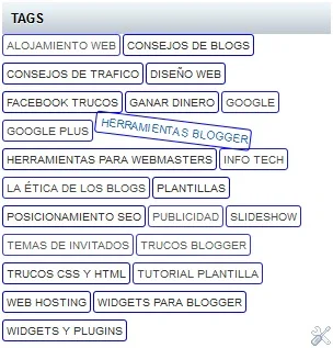 Como personalizar la nube de etiquetas de blogger