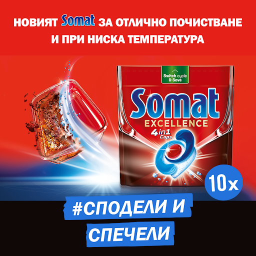 Спечелете 20 пакета с таблетки Somat Excellence 4in1
