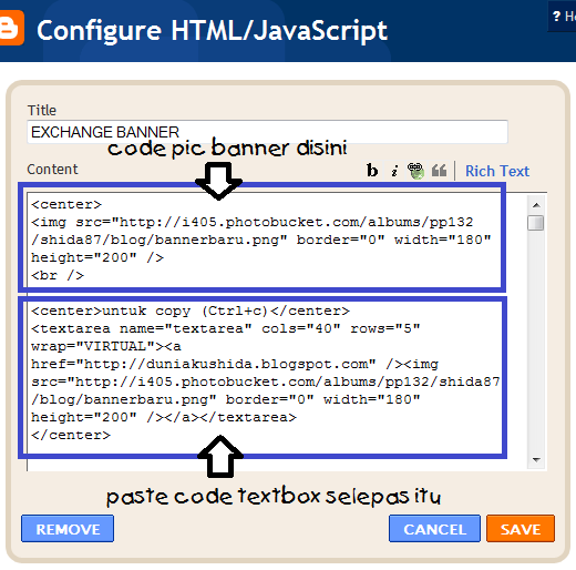 Tutorial pasang textbox pada sidebar dan entri