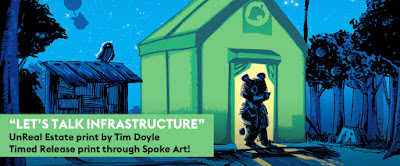Animal Crossing “Let’s Talk Infrastructure” UnReal Estate Screen Print by Tim Doyle x Spoke Art