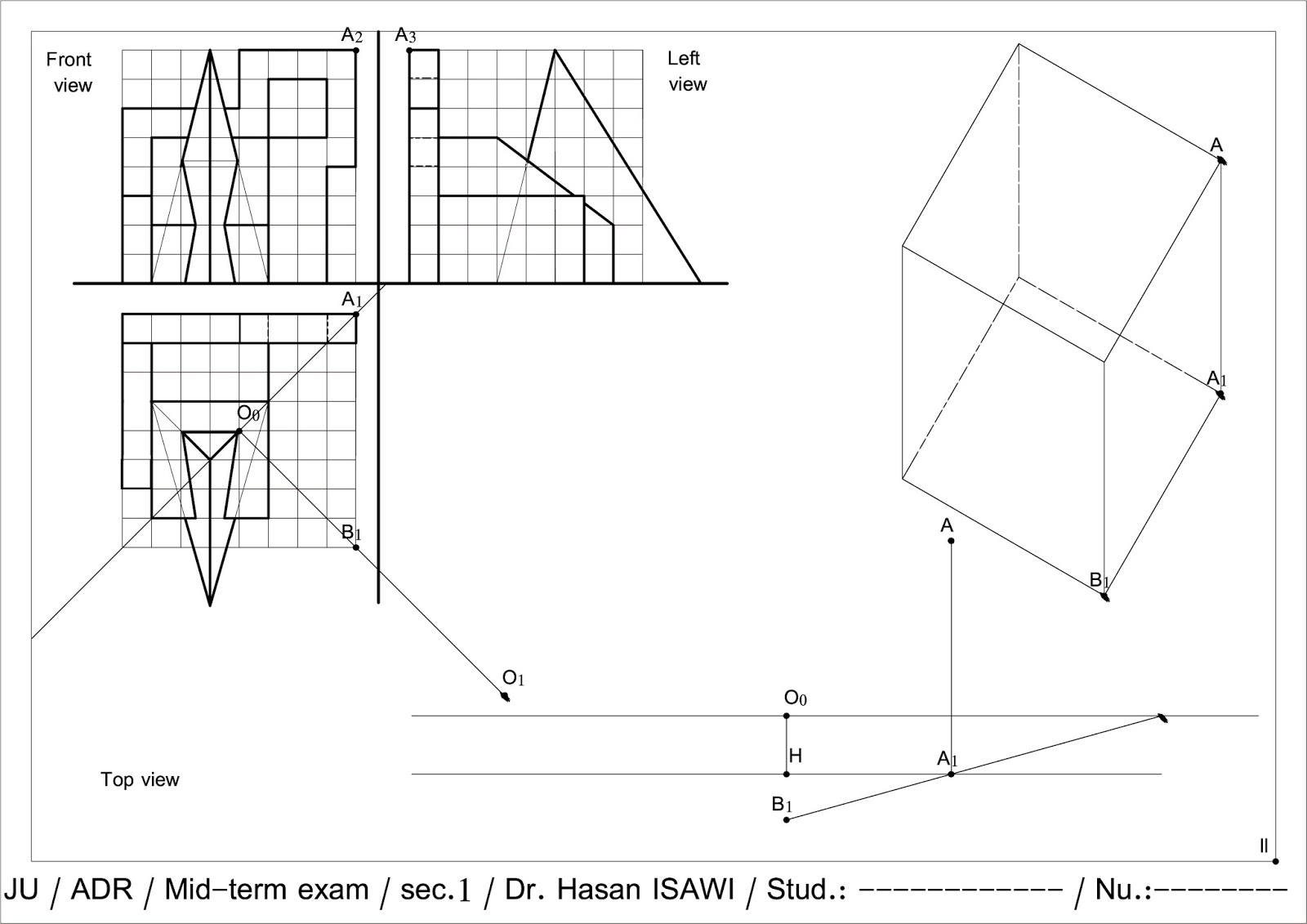 الرسم والاظهار المعماري Arch Drawing Representation تجارب امتحان منتصف الفصل