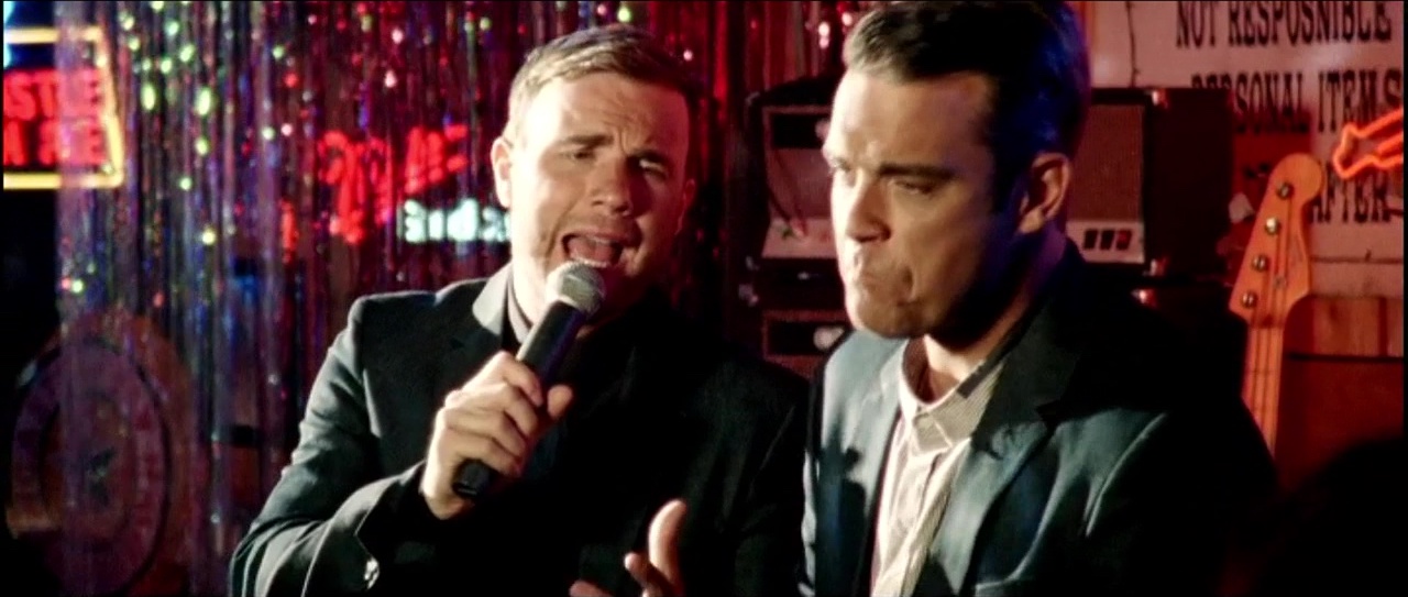 ausCAPS Robbie Williams and Gary Barlow shirtless in Shame music video