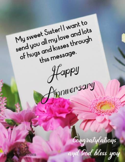 Anniversary wishes for sister