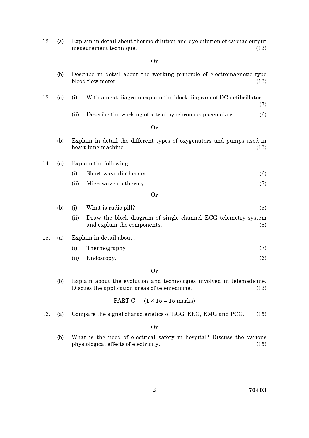 Anna University EC 6001 MEDICAL ELECTRONICS For ECE November/December