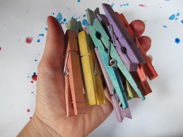 maya*made: water color clothespins for cakes