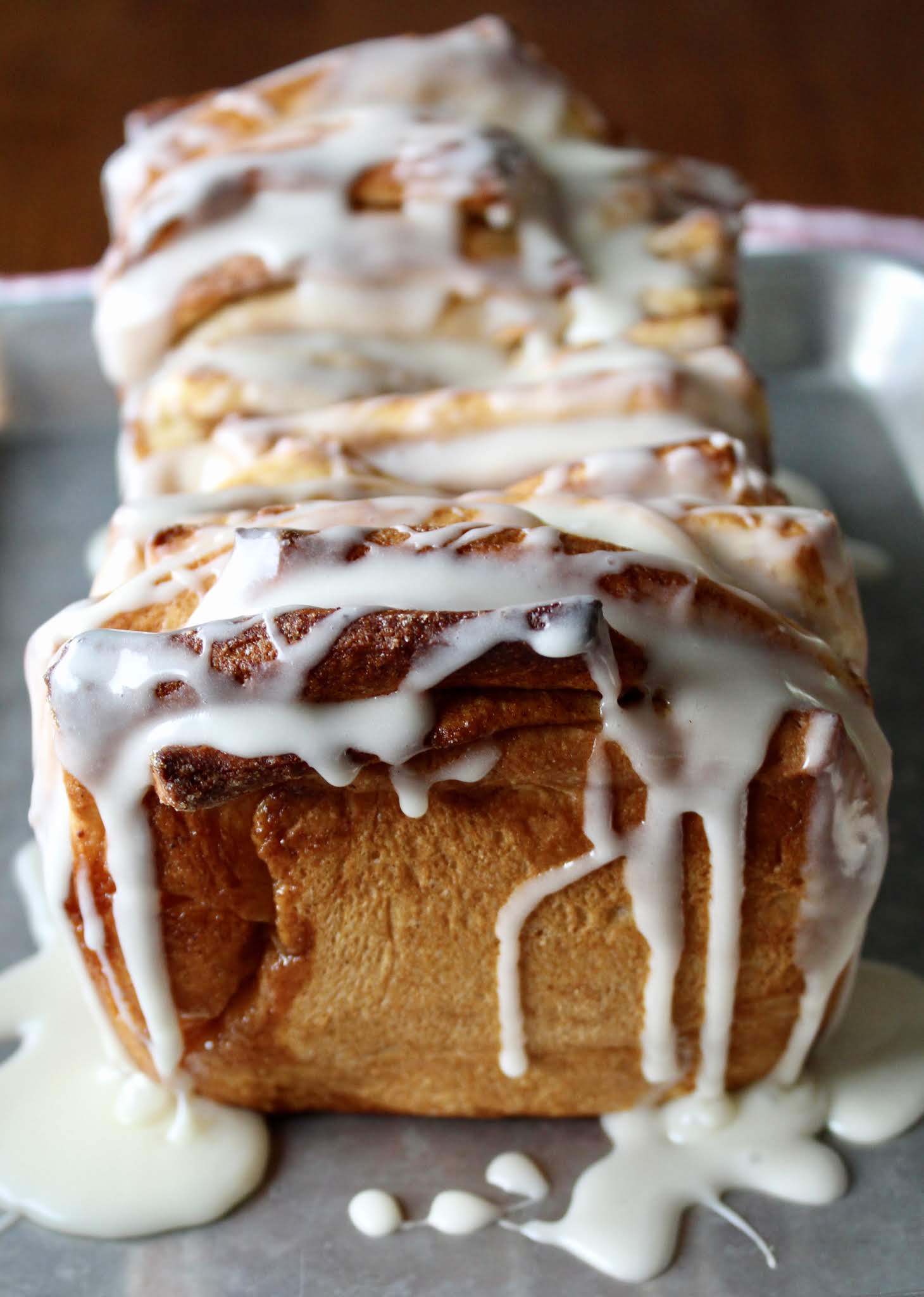 Eggnog PullApart Loaf with Eggnog Glaze