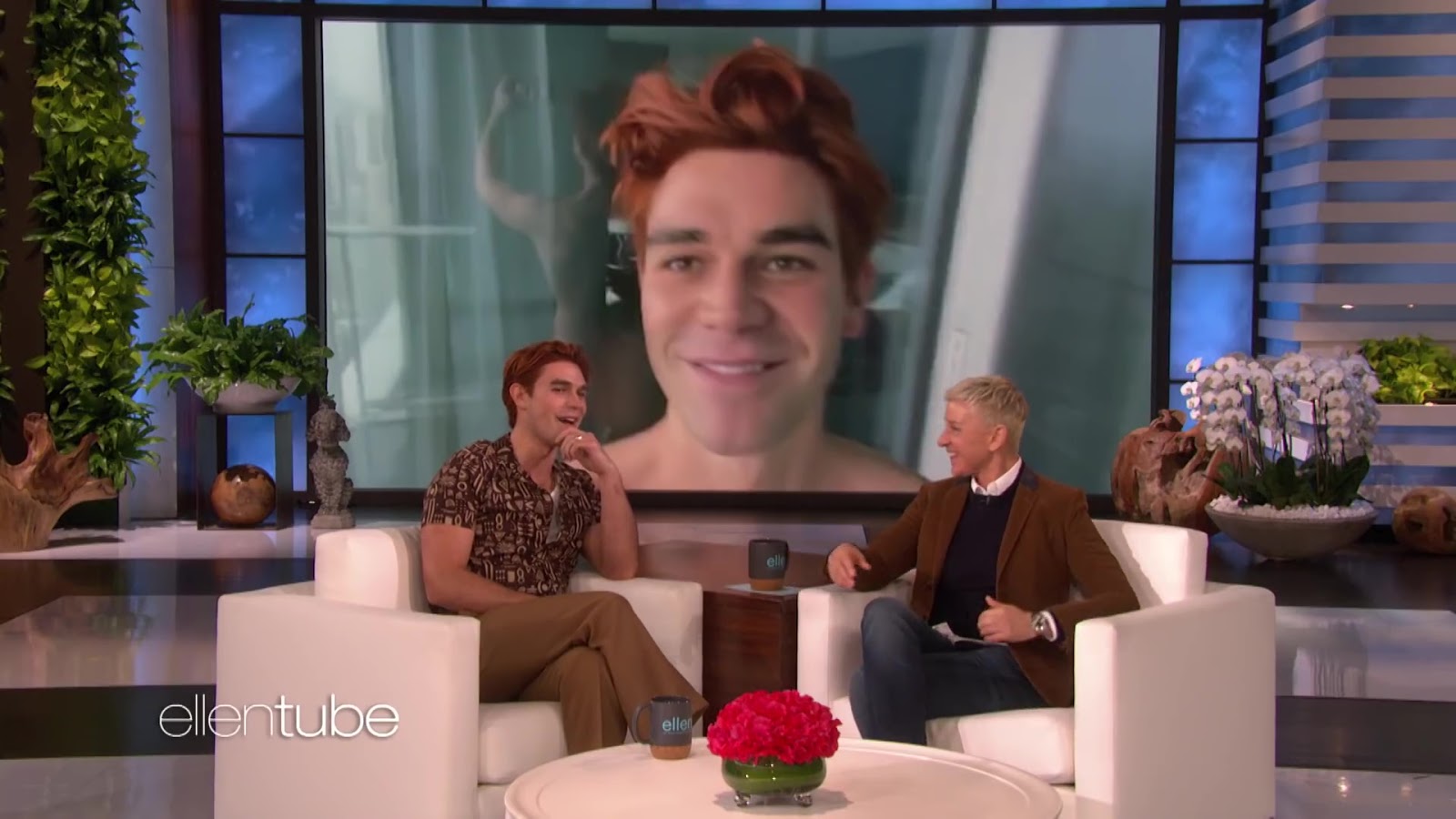 KJ Apa nude on Ellen.