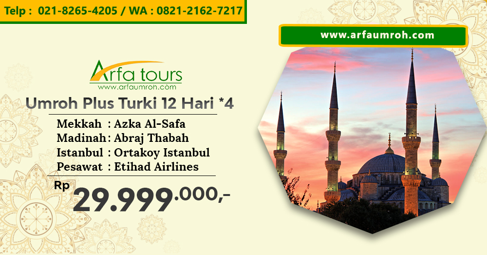 Umroh plus turki bintang 4 Paket Umroh April