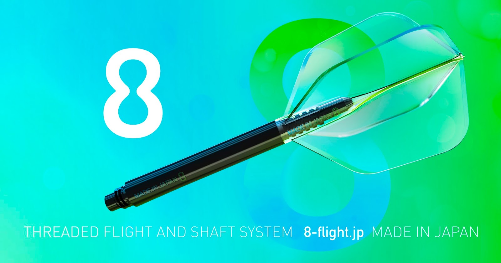 8 Flight Slim Fixed Shafts Moulded Flight System Black/White