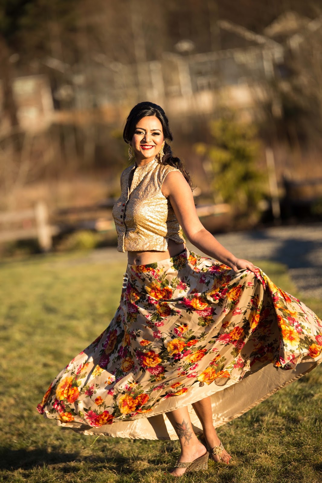 lehenga choli, long floral skirt with a crop top, sequins top, indian girls wearing a beautiful skirt, online indowestern outfits, online designer lehengas , indian designer wear