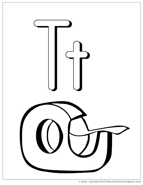 T is for tape coloring page