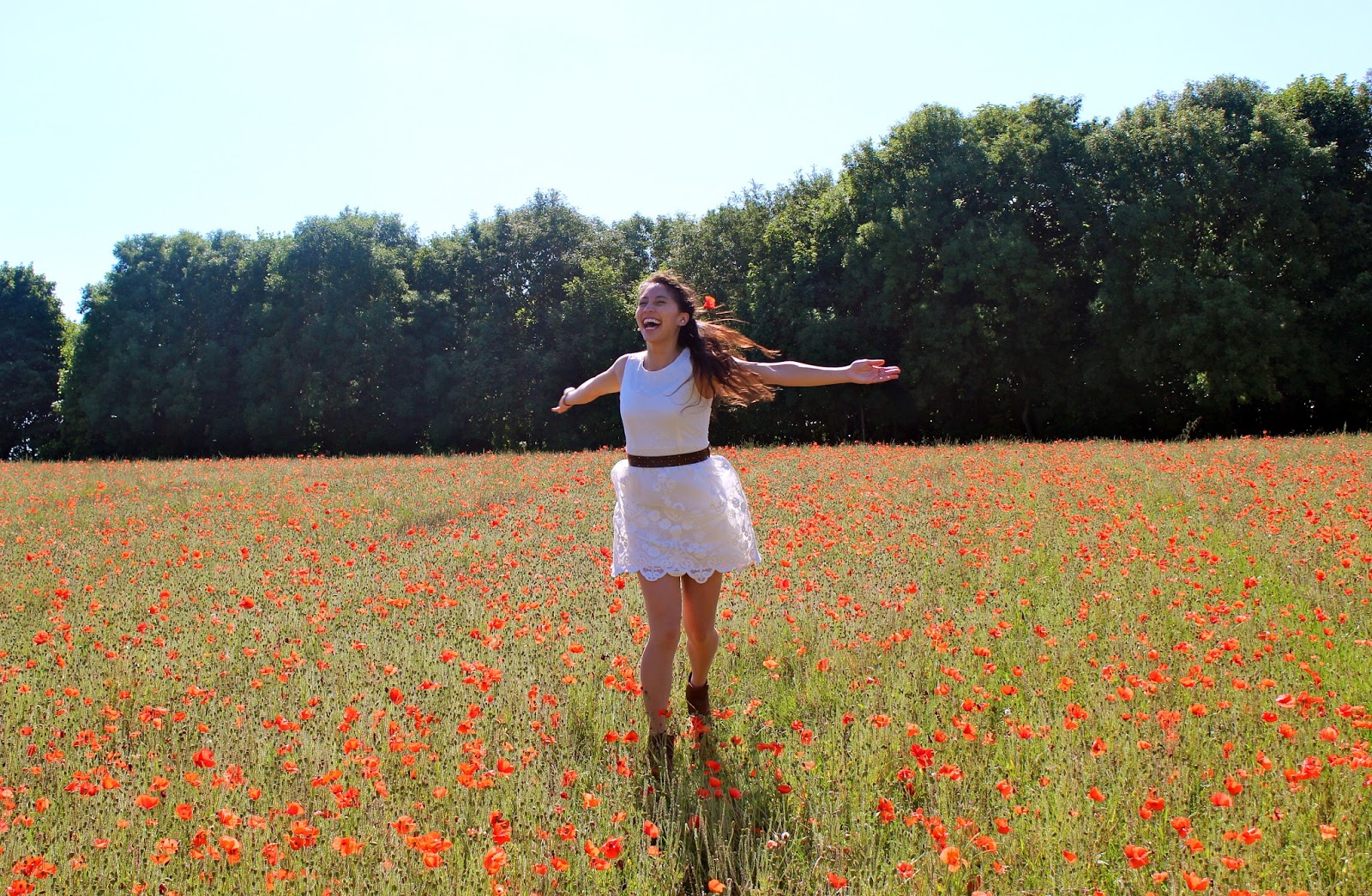 Amy's Adventures Across the Atlantic Frolicking in a Field of Flowers