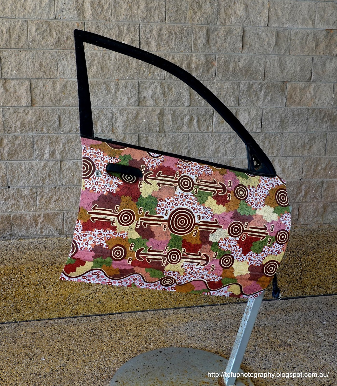 Tofu Photography An Aboriginal painting on a car door at the Museum in