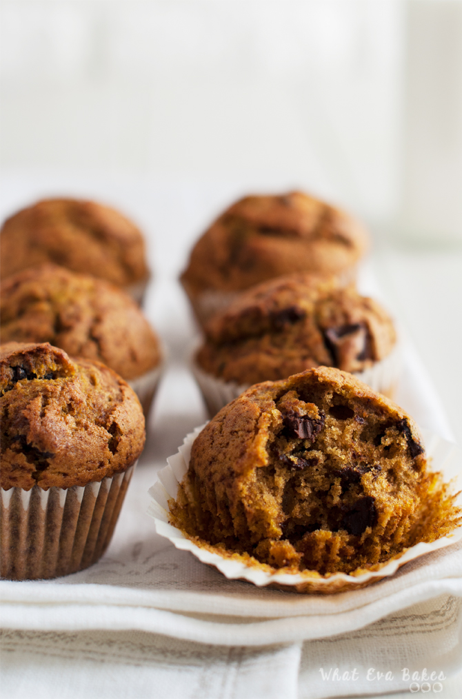 Muffins de calabaza con chips de chocolate What Eva Bakes