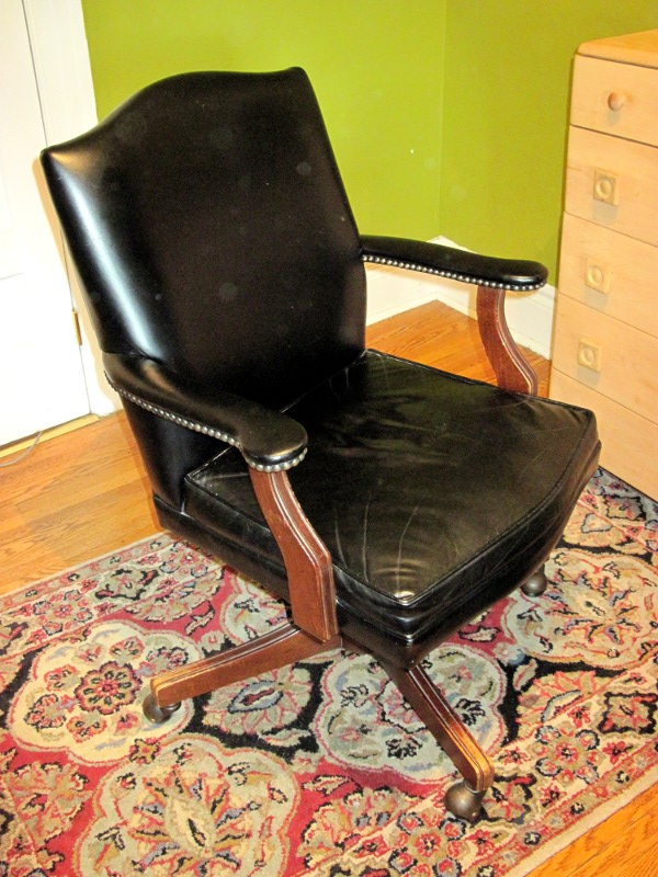 Moving sale April 30, 2011 Vintage leather & wood desk chair, 100
