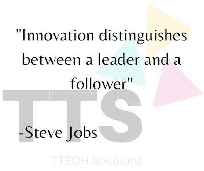 A pic showing logo of TTECH Solutions with Good Quote of Steve Jobs, Positive Quote, Good Quote Category, Quote of the Day