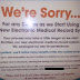 We're Sorry ... Our New EMR May Screw Up Your Care, But Don't Worry ... Patient Safety Has Not Been Compromised